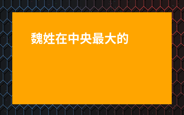 魏姓在中央最大的官員-魏姓好嗎