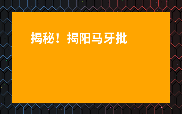 揭秘！揭陽馬牙批發(fā)市場到底在哪里？超全攻略速看！